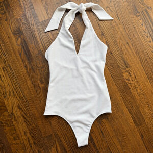 Show Me Your Mumu Jasmine Bodysuit in Bone Stretch